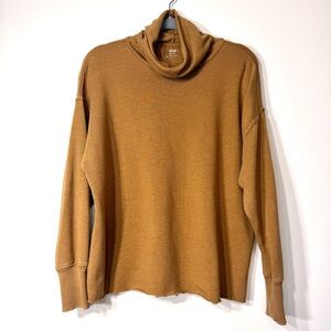 aerie camel brown cozy oversized cowl neck sweatshirt neutral staple size XS
